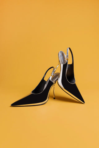 Larroudé x Altuzarra Pump In Silver Specchio