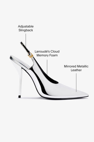 Larroudé x Altuzarra Pump In Silver Specchio Pump Larroudé x Altuzarra