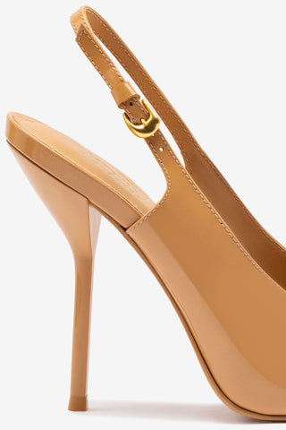 Larroude x Altuzarra Pump In Tan Patent Leather