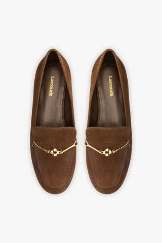 Katherine Loafer Burnt Umber Suede Loafer Larroudé