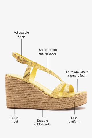 Daphne Espadrille Sandal Lemonade Python Leather Sandal Larroudé