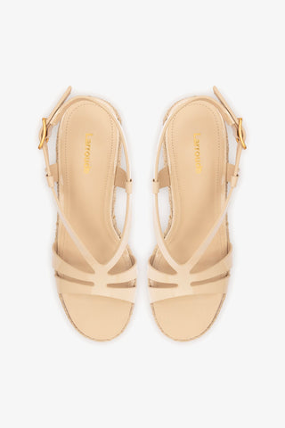 Daphne Espadrille Sandal Sand Patent Leather Sandal Larroudé
