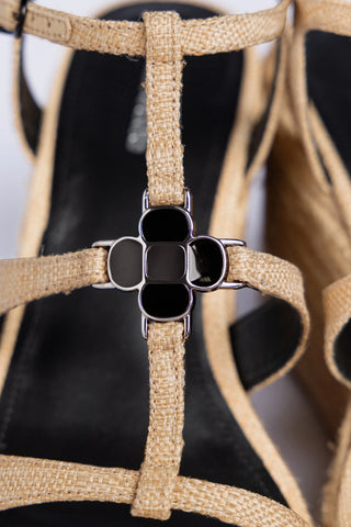 Hana Espadrille Sandal Beige Raffia Sandal Larroudé