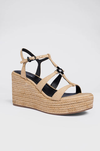 Hana Espadrille Sandal Beige Raffia Sandal Larroudé