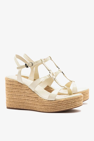 Hana Espadrille Sandal Ivory Leather Sandal Larroudé