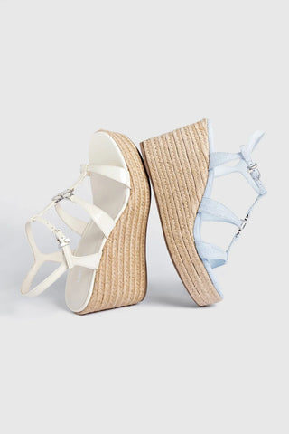 Hana Espadrille Sandal Ivory Leather Sandal Larroudé