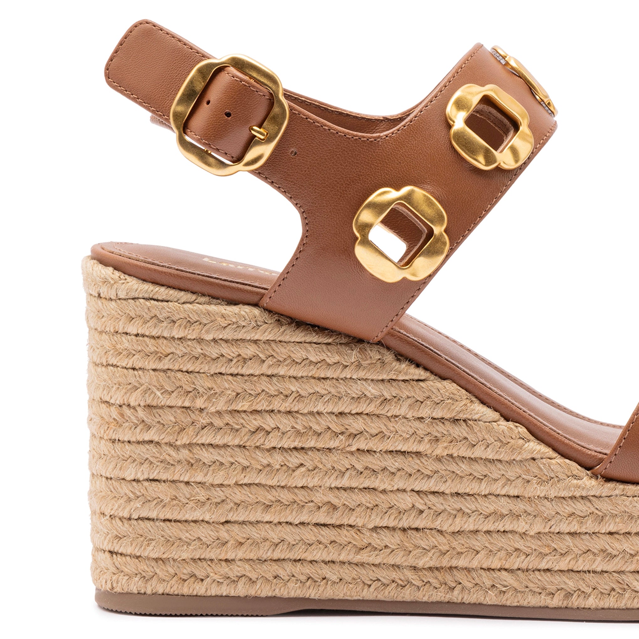 Milan Espadrille In Caramel Leather