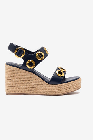 Milan Espadrille In Navy Leather