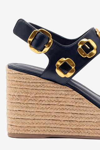 Milan Espadrille In Navy Leather