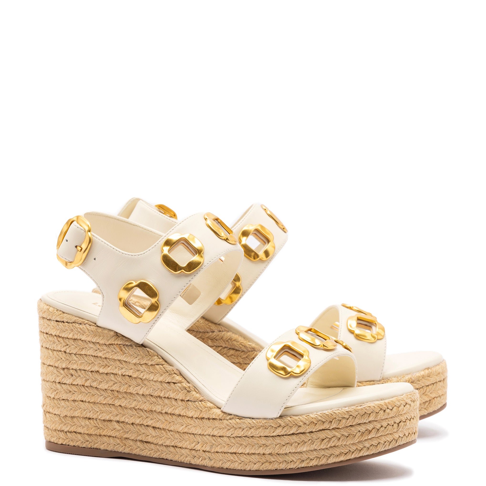 Milan Espadrille In Ivory Leather