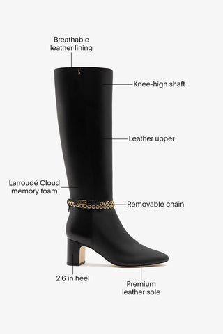Milanina Hi Boot Black Leather Boot Larroudé