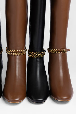 Milanina Hi Boot Burnt Umber Leather Boot Larroudé