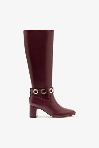 Milan Block Boot In Wine Leather