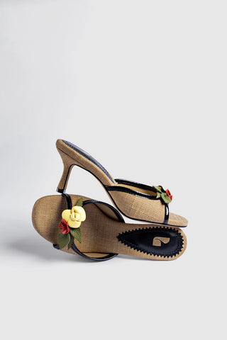Juliette Mule Beige Raffia Mule Larroudé