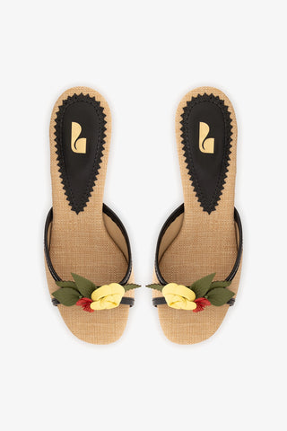 Juliette Mule Beige Raffia Mule Larroudé