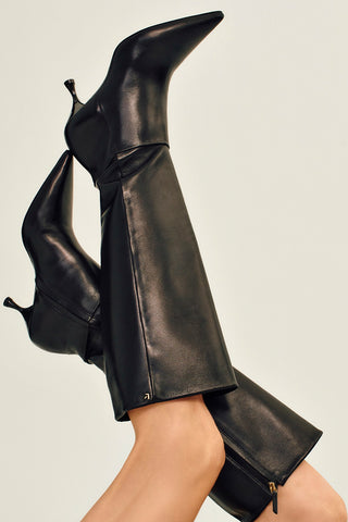 Georgia Boot In Black Leather Boot Larroudé
