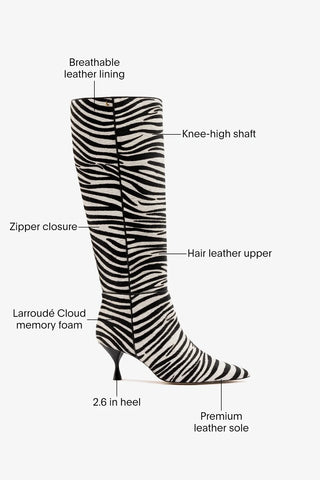 Georgia Boot Zebra Hair Leather Boot Larroudé
