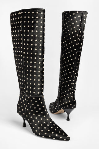 Georgia Boot Black Printed Hair Leather