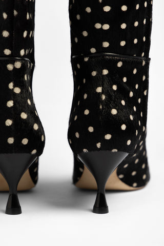 Georgia Boot Black Printed Hair Leather