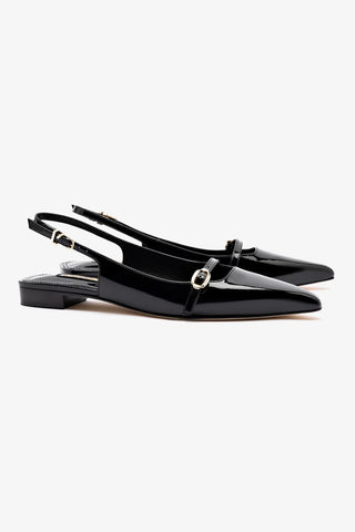 Ines Flat In Black Patent Leather