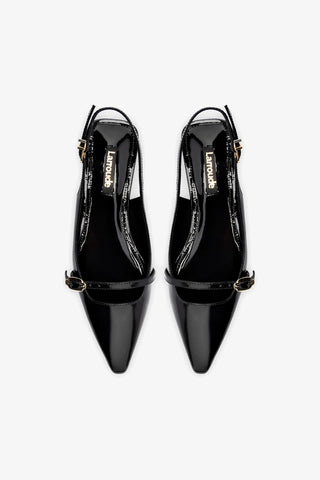 Ines Flat In Black Patent Leather