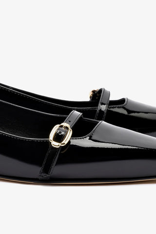 Ines Flat In Black Patent Leather