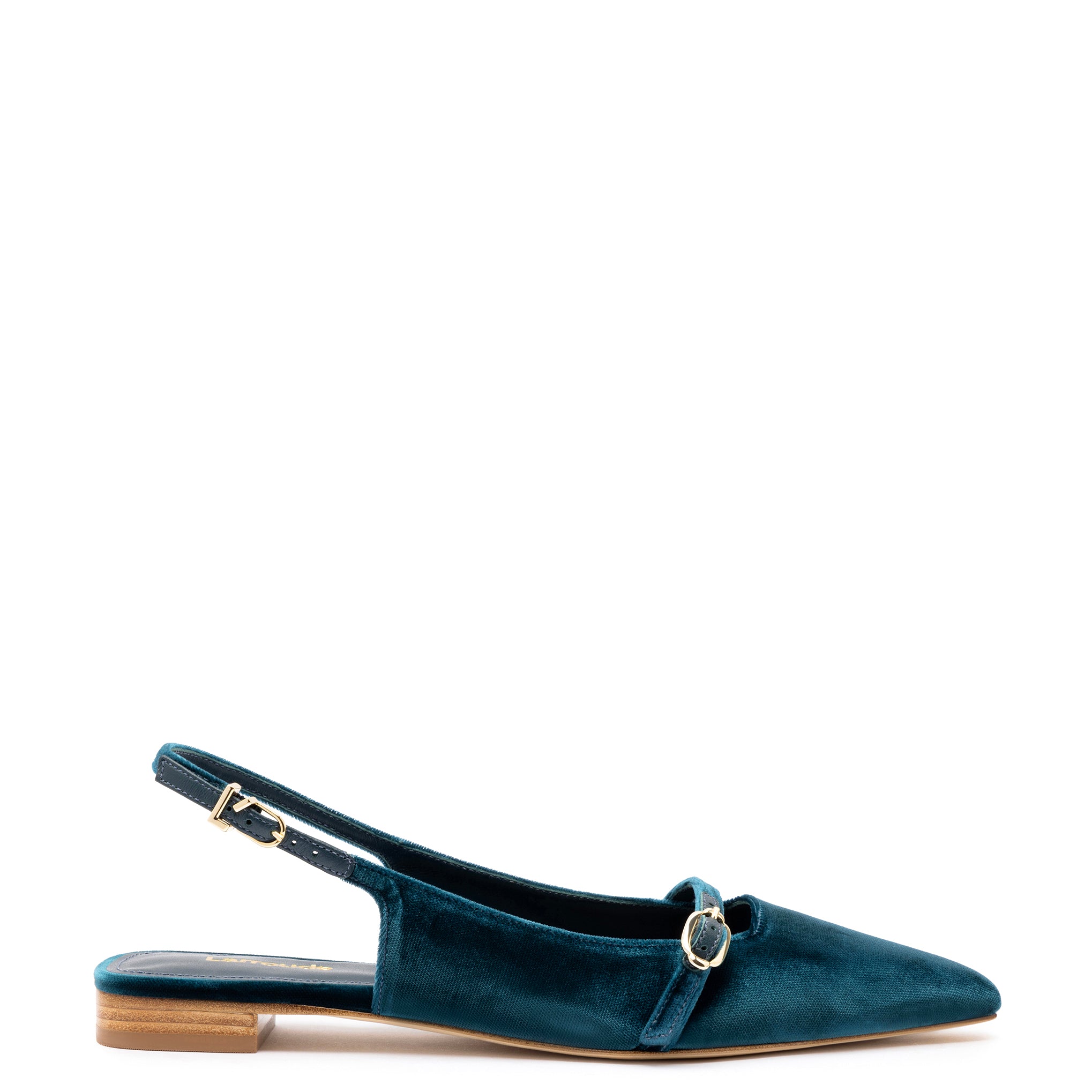 Ines Flat In Deepsea Velvet