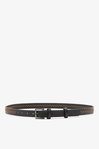 Jonathan Cohen by L.: Zig Zag Belt Orange and Black Leather Clothing Larroudé x Jonathan Cohen