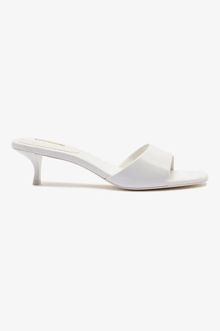 Greta Mule In White Patent Leather