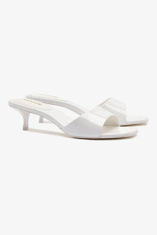 Greta Mule In White Patent Leather