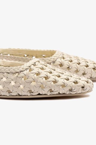 Amal Macrame Mule In Ivory Leather