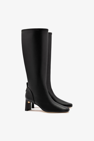 Alexis Hi Boot In Black Stretch Leather