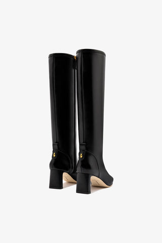Alexis Hi Boot In Black Stretch Leather