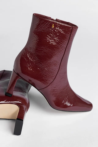 Alexis Boot Burgundy Patent Leather Boot Larroudé