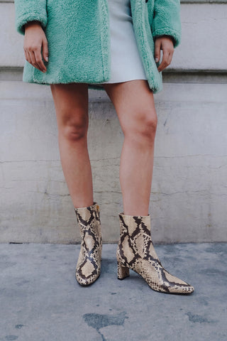 Alexis Boot Neutral Snake Leather Boot Larroudé