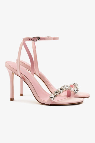 Larroudé for LoveShackFancy Calypso Sandal In Pink Fabric