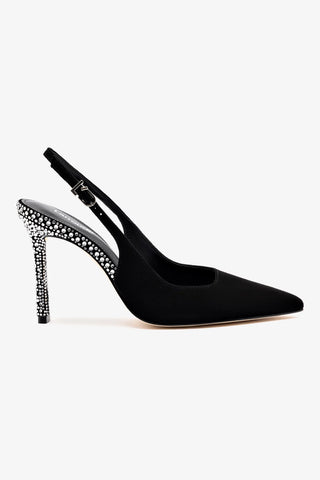 Kaitlan Crystal Pump In Black Suede