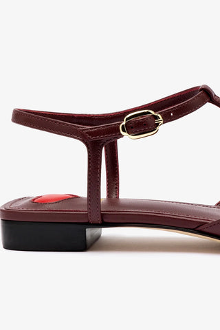 Grace Flat In Burgundy Leather