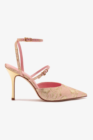 Larroudé for LoveShackFancy Kris Pump In Sand Brocade