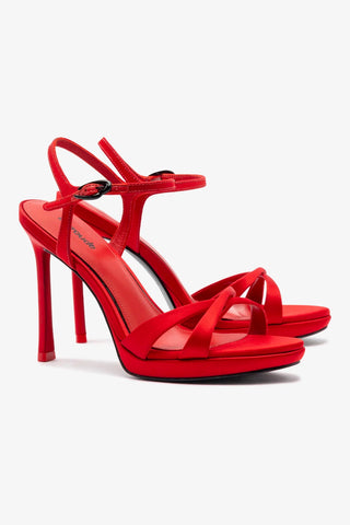 Angelina Sandal In Cherry Satin