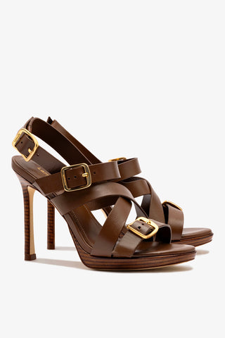 Patti Sandal In Burnt Umber Leather