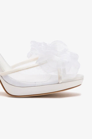 Salma Platform Sandal In White Satin