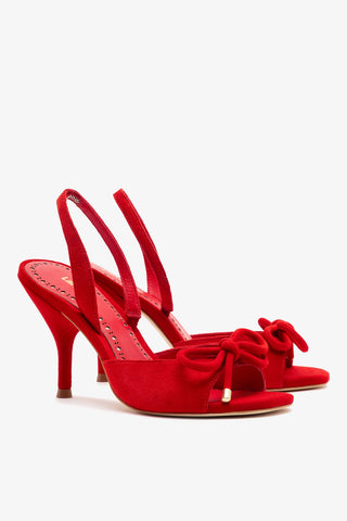 Lady Sandal In Scarlet Suede