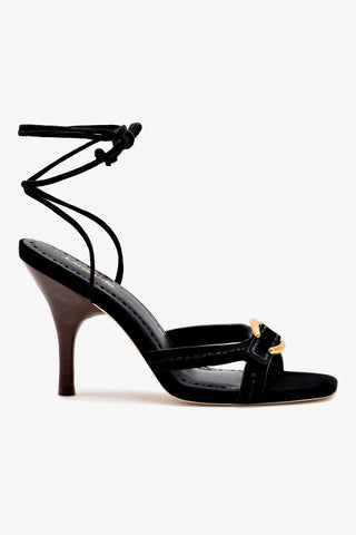 Verona Strappy Sandal In Black Suede