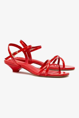 Charlotte Sandal In Scarlet Patent Leather