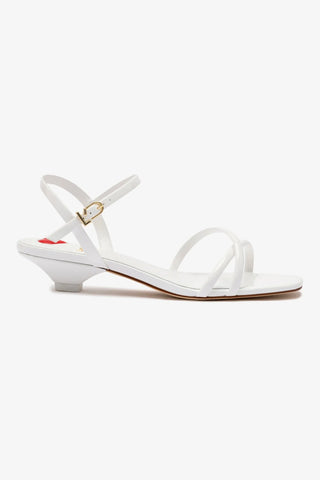 Charlotte Sandal In White Patent Leather