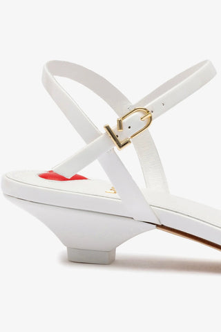 Charlotte Sandal In White Patent Leather