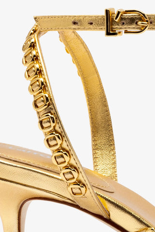 Milanina Mini Sandal In Gold Metallic Leather