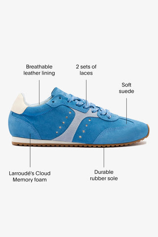 Stella New Sneaker Azure Suede Sneaker Larroudé