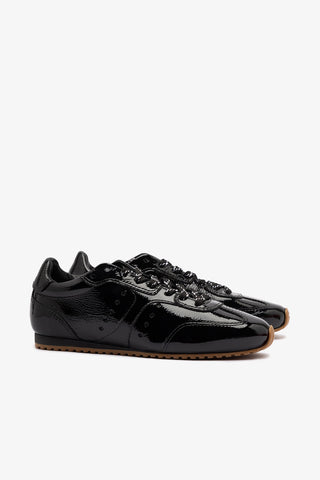 Stella Sneaker In Black Patent Leather